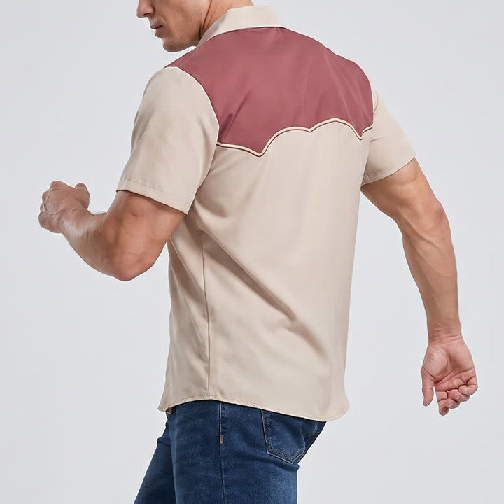 Men's Two-Tone Western Yoke Horseshoe Pattern Shirt - image 3