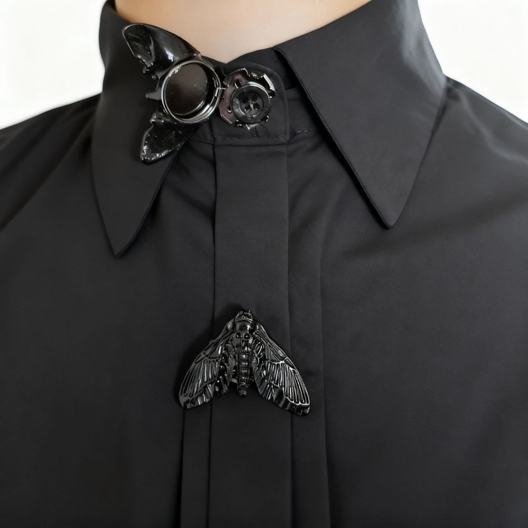 1 Pair Death's Head Moth Snap-On Shirt Button Covers - image 8