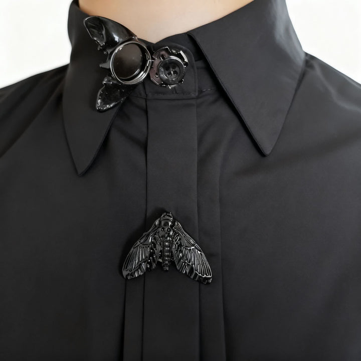 1 Pair Death's Head Moth Snap-On Shirt Button Covers - image 8