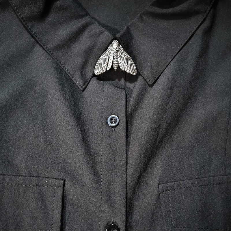 1 Pair Death's Head Moth Snap-On Shirt Button Covers - image 4