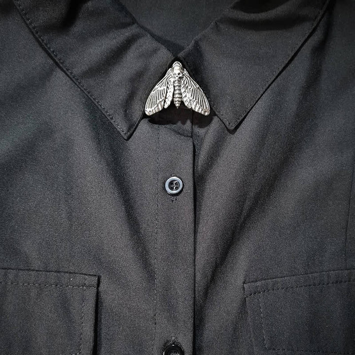 1 Pair Death's Head Moth Snap-On Shirt Button Covers - image 4