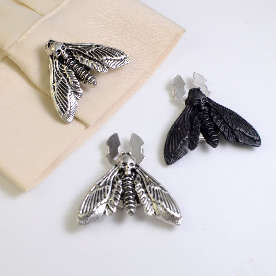 1 Pair Death's Head Moth Snap-On Shirt Button Covers - image 6