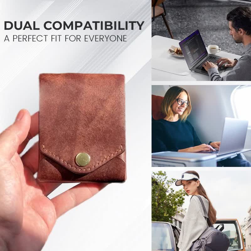 Multifunctional Compact Leather Wallet With Mini Pen Slot - image 6