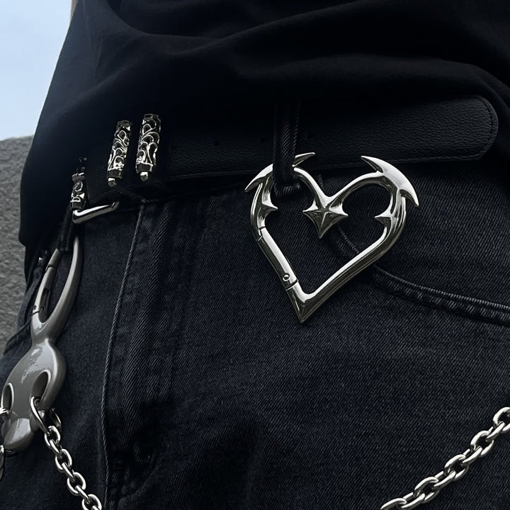 Angel Heart Heavy Duty Metal DIY Spring Ring Keychain - image 1
