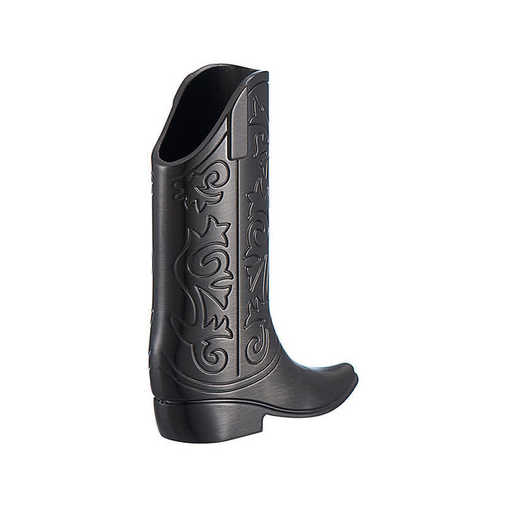 Retro Engraved Cowboy Boot Metal Lighter Case - Black - image 9