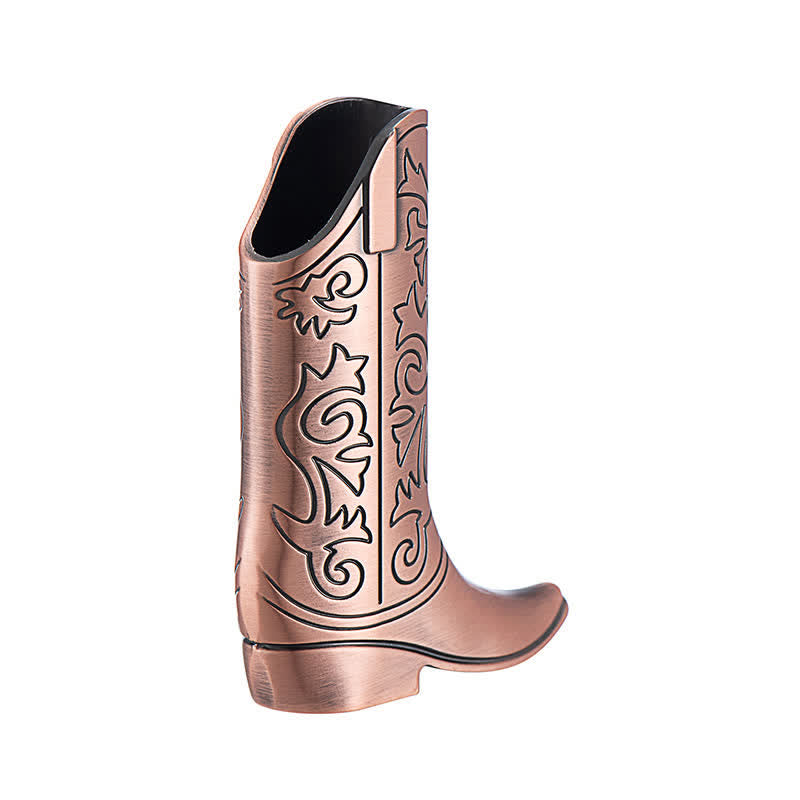 Retro Engraved Cowboy Boot Metal Lighter Case - Red Bronze - image 8