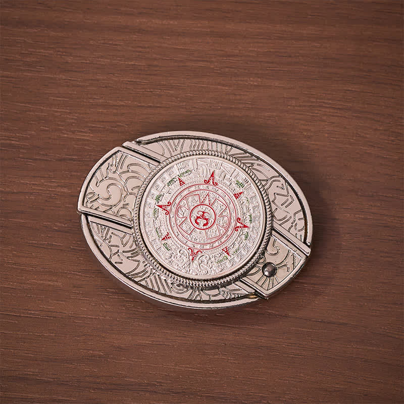 Aztec Mayan Calendar DIY Hidden Folding Knife Buckle Leather Belt - image 9