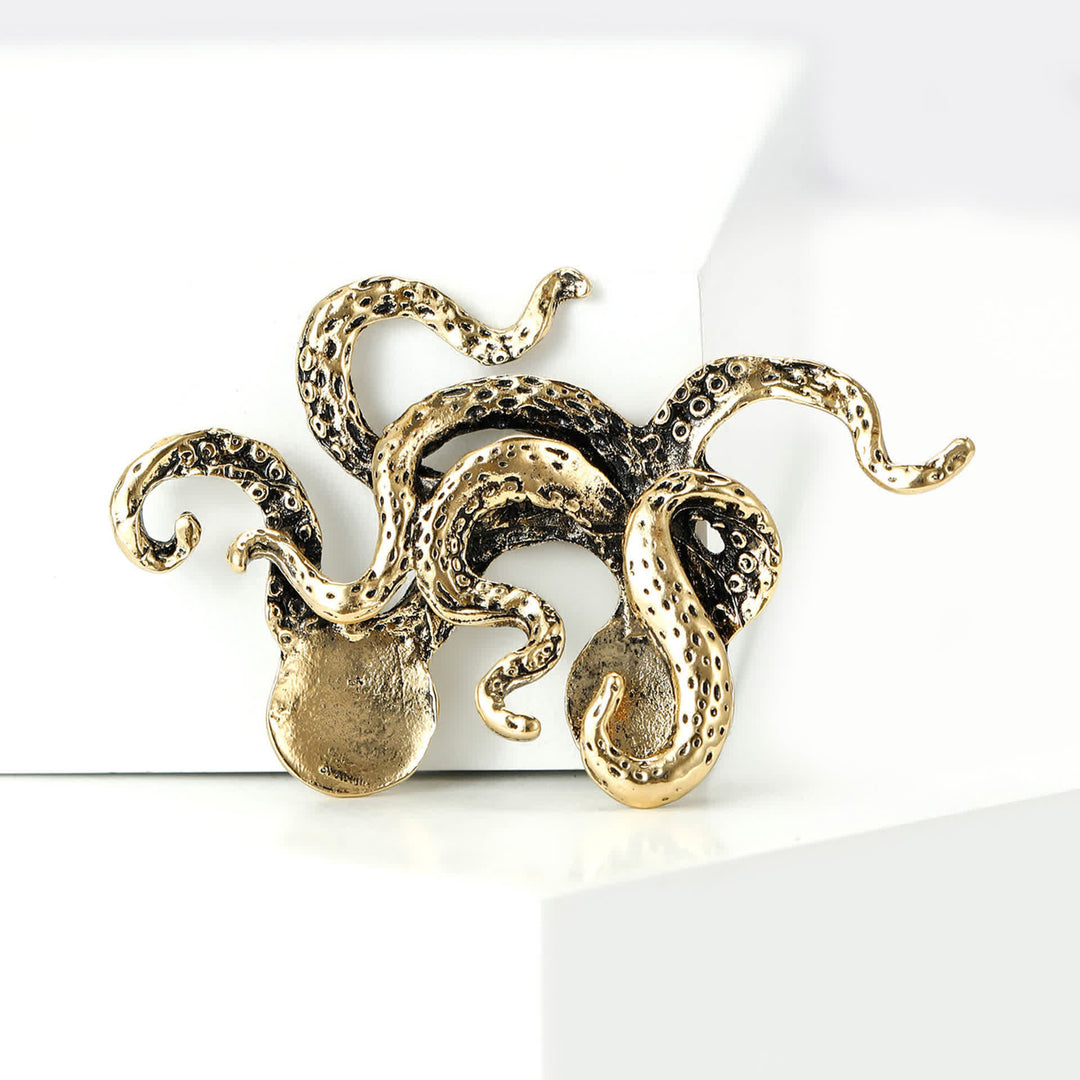 Gothic Octopus Tentacle Suit Pocket Square Holder - Antique Gold - image 5