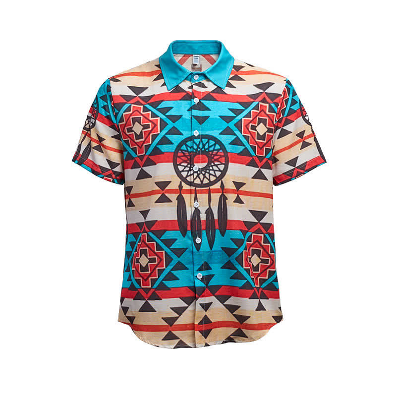 Men's Southwestern Dreamcatcher Aztec Pattern Shirt - image 8
