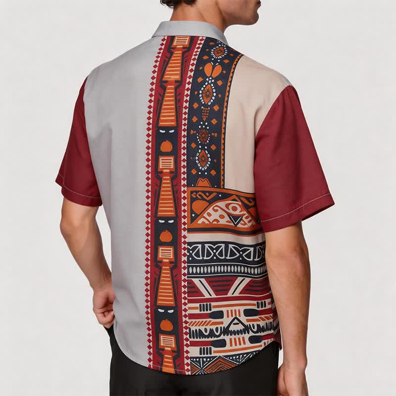 Men's Southwest Inspired Patchwork Summer Ethnic Shirt - image 2