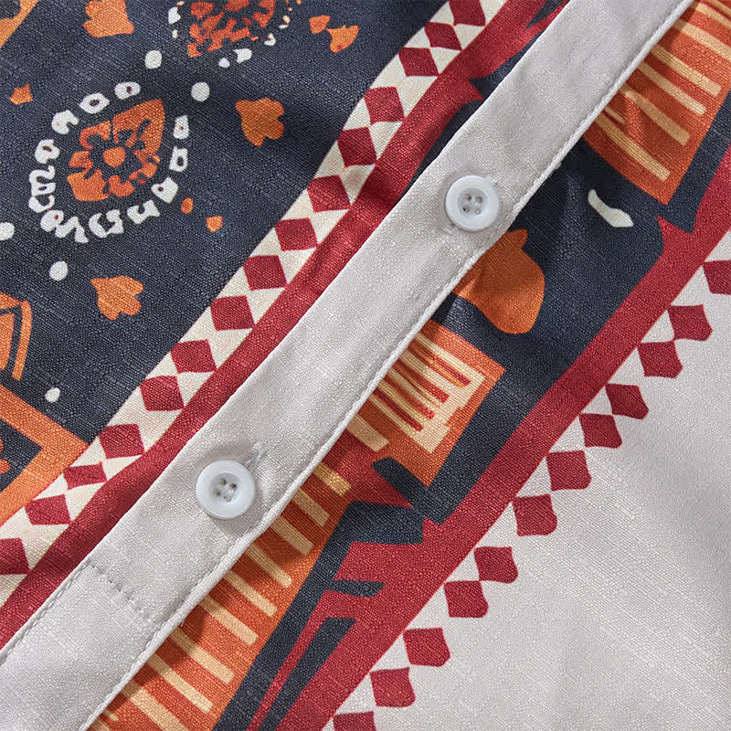 Men's Southwest Inspired Patchwork Summer Ethnic Shirt - image 5