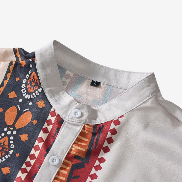 Men's Southwest Inspired Patchwork Summer Ethnic Shirt - image 4