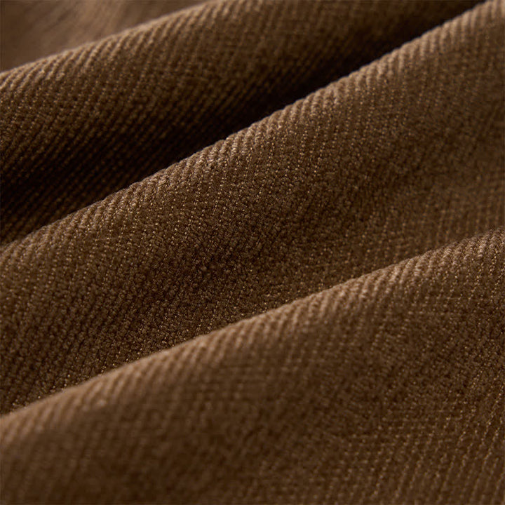 Men's Minimalist Button-Down Stand Collar Corduroy Shirt - image 9