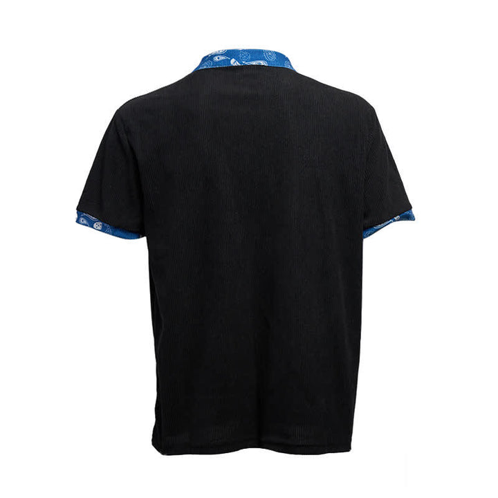 Men's Urban Paisley Trim Lace-Up Corduroy Shirt - image 10