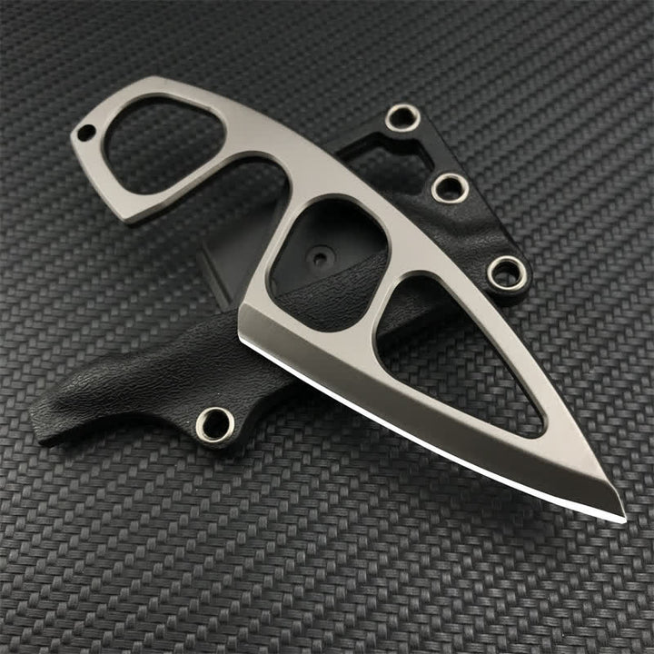 Ultra-Light Skeleton Design Knife EDC-Tool With Sheath  - Gray - image 0
