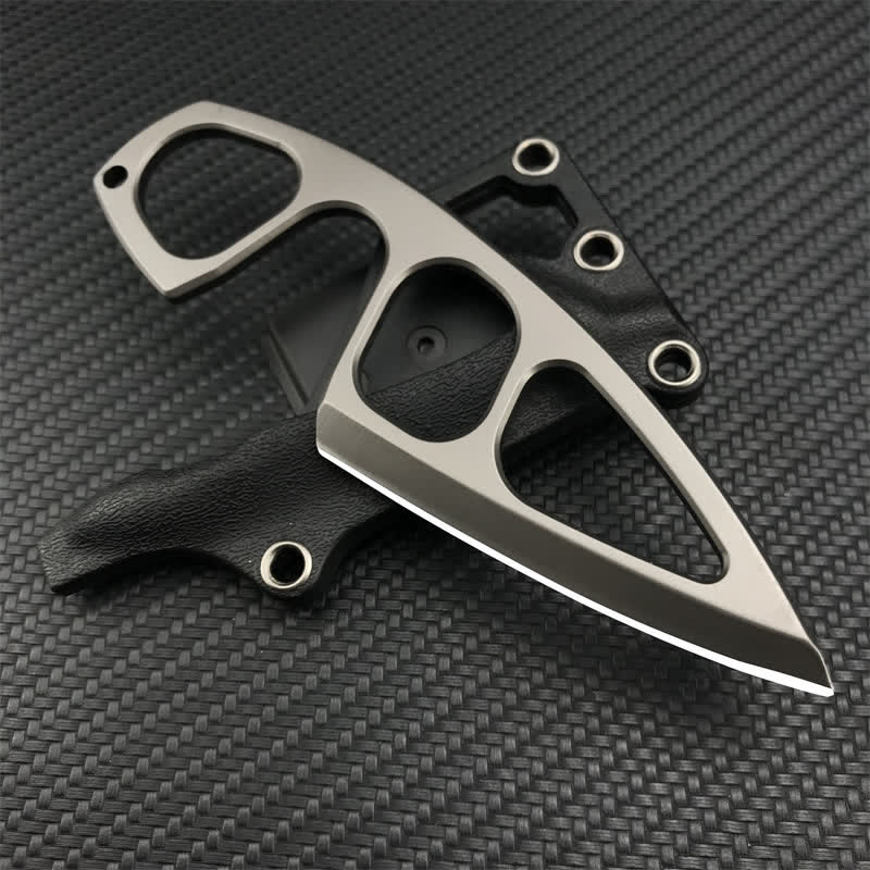 Ultra-Light Skeleton Design Knife EDC-Tool With Sheath  - Gray - image 0