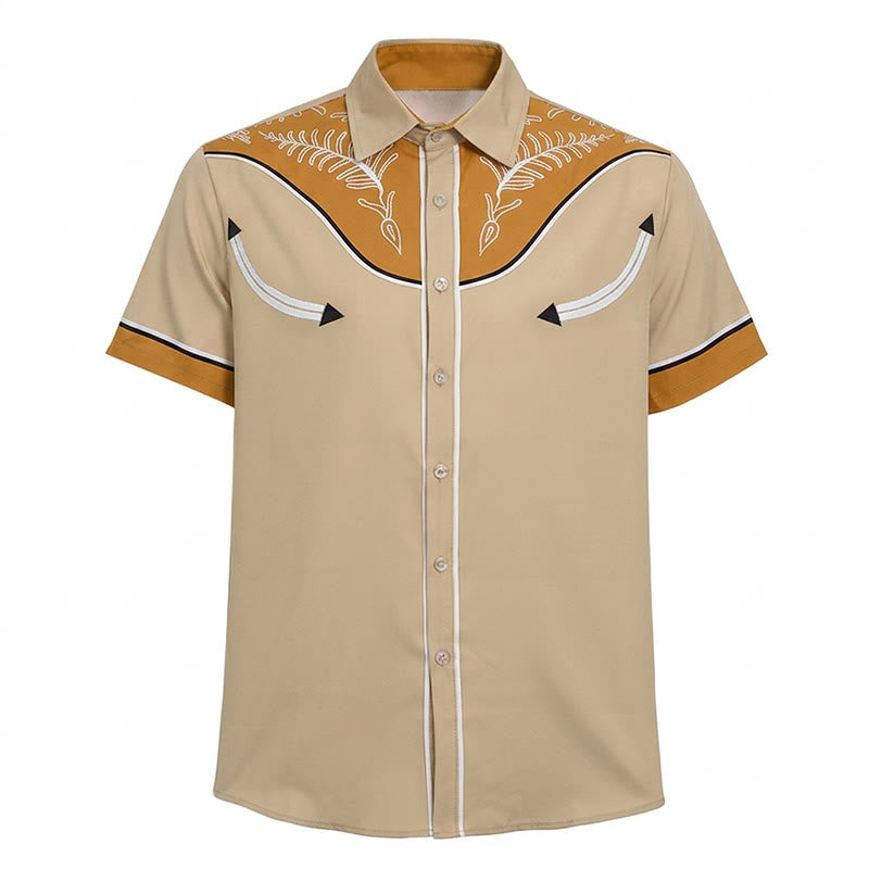 Men's Western Style Printed Short Sleeve Button Shirt - image 14