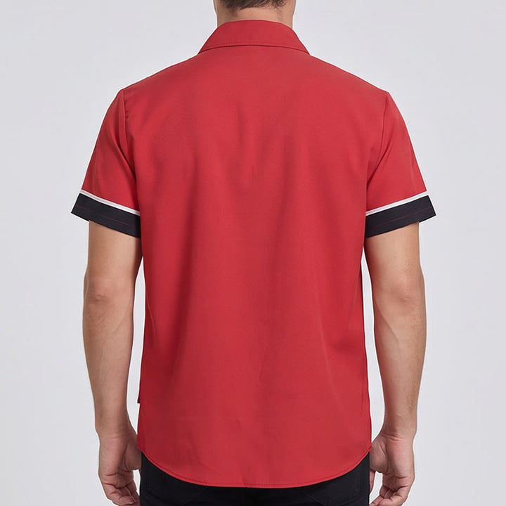 Men's Western Style Printed Short Sleeve Button Shirt - image 3
