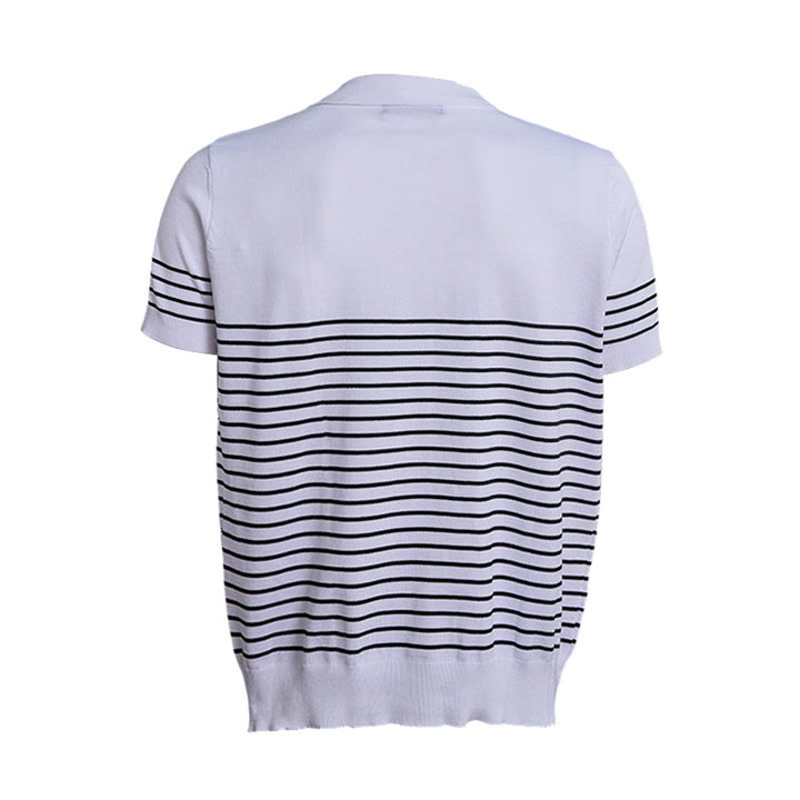 Men's Knit Striped Short Sleeve Regular Fit Polo Shirt - image 12