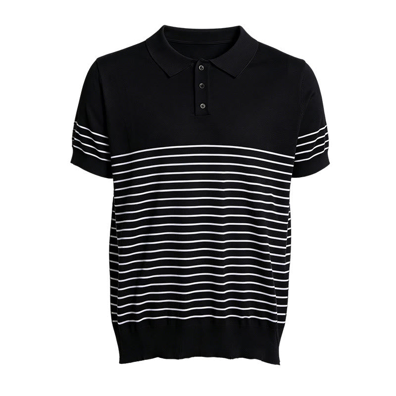 Men's Knit Striped Short Sleeve Regular Fit Polo Shirt - image 13