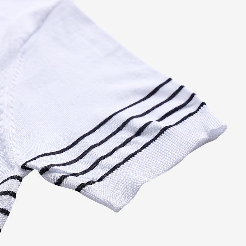 Men's Knit Striped Short Sleeve Regular Fit Polo Shirt - image 9