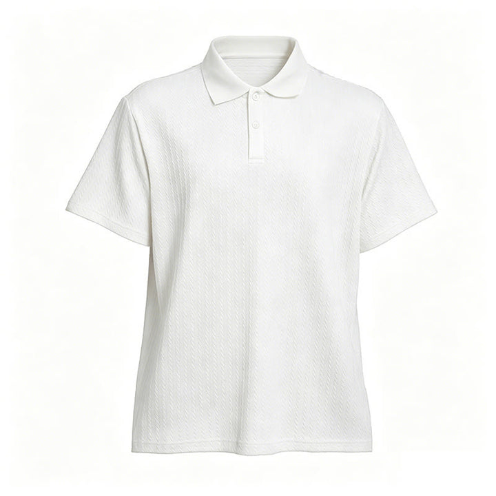 Men's Breathable Textured Knit Relaxed Fit Casual Polo Shirt - image 17