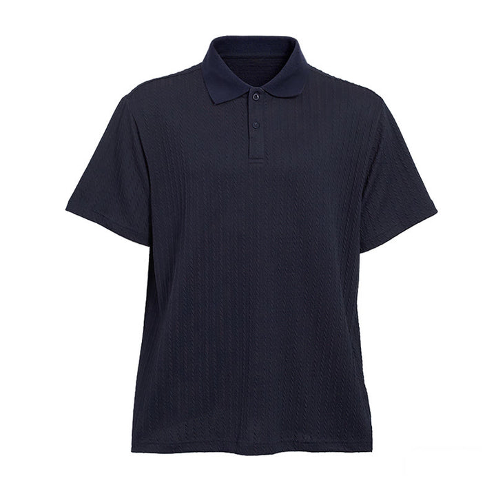Men's Breathable Textured Knit Relaxed Fit Casual Polo Shirt - image 20