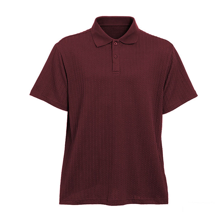 Men's Breathable Textured Knit Relaxed Fit Casual Polo Shirt - image 21