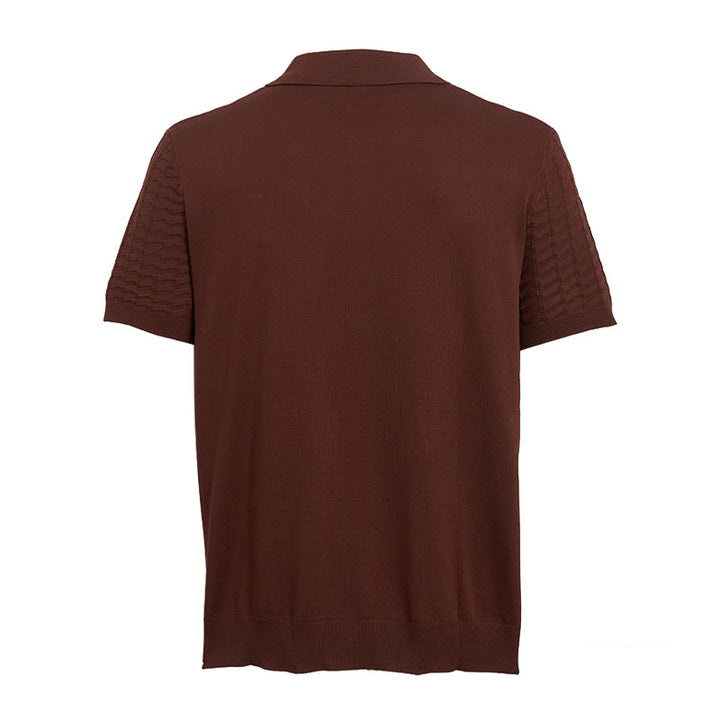 Men's Waffle Knit Half Zip Short Sleeve Polo Shirt - image 11