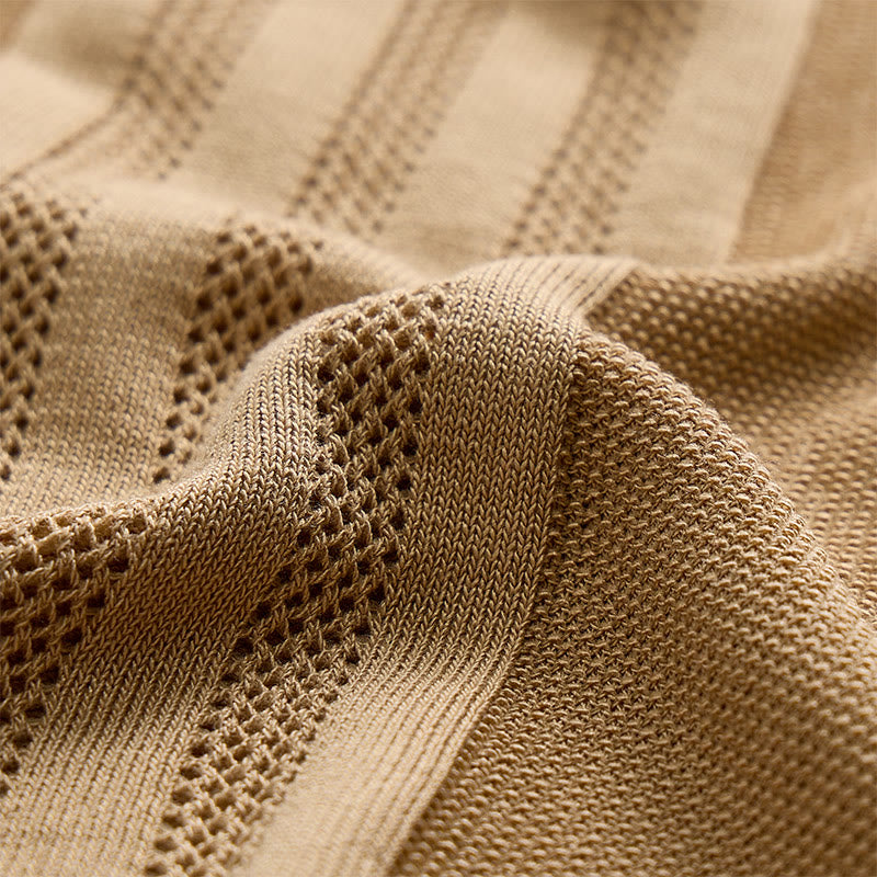 Men's Half Zip Short Sleeve Geometric Knit Polo Shirt - image 8