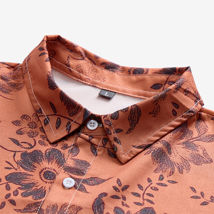 Men's Holiday Floral Print Short Sleeve Casual Shirt - image 8