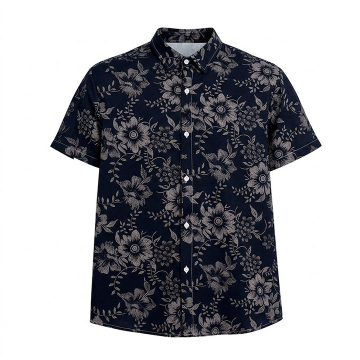 Men's Holiday Floral Print Short Sleeve Casual Shirt - image 18