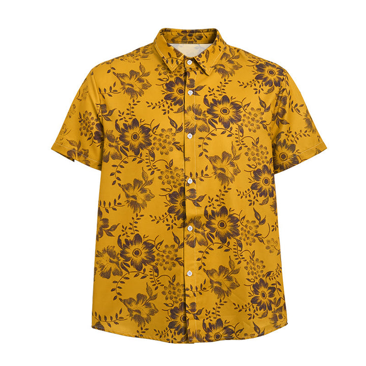 Men's Holiday Floral Print Short Sleeve Casual Shirt - image 16