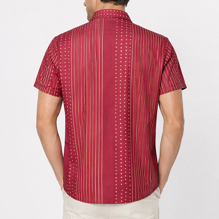 Ethnic Inspired Striped & Polka Dot Short Sleeves Shirt - image 3