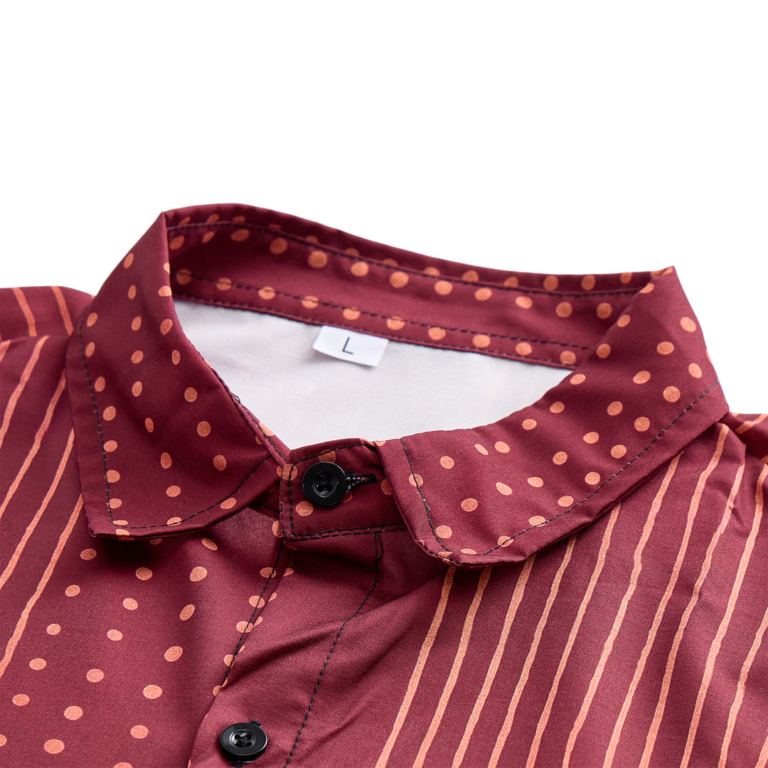 Ethnic Inspired Striped & Polka Dot Short Sleeves Shirt - image 5