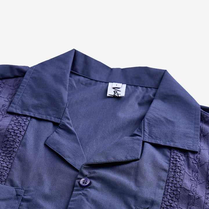 Modern Cuban-Inspired Embroidered Casual Shirt - image 11