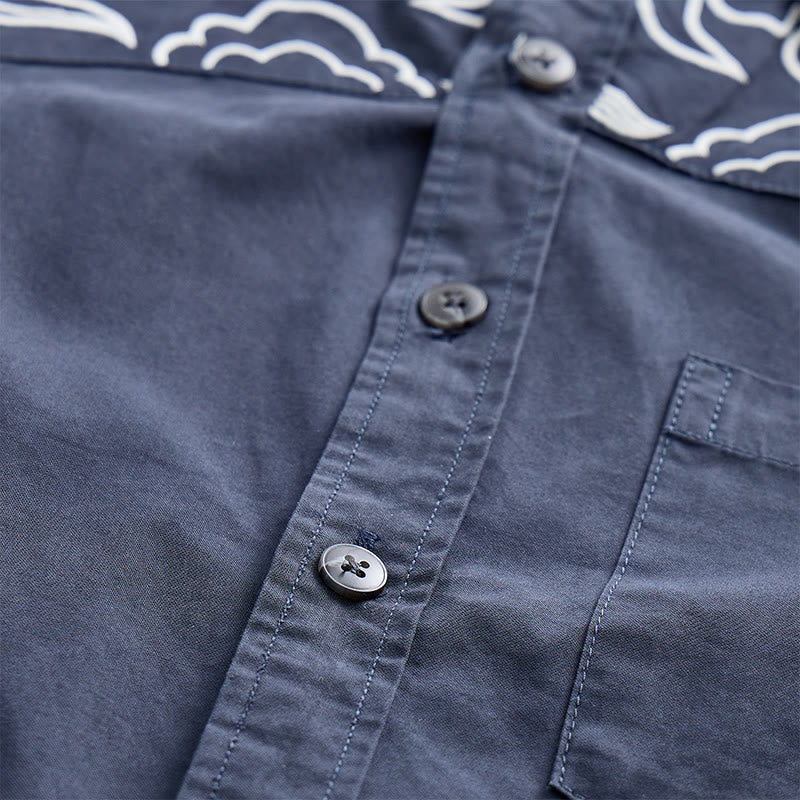 Streetwear Cloud Embroidery Short-Sleeve Shirt - image 6