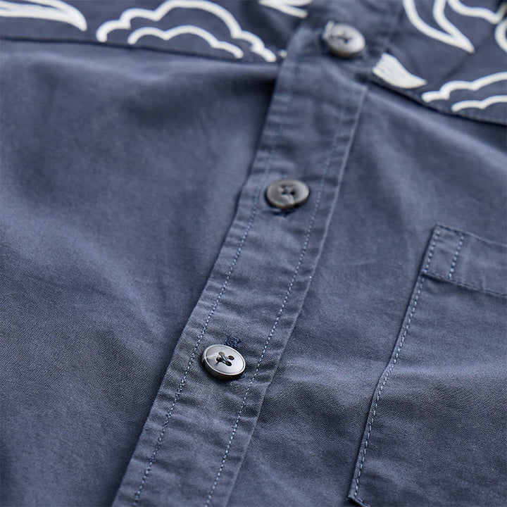 Streetwear Cloud Embroidery Short-Sleeve Shirt - image 6