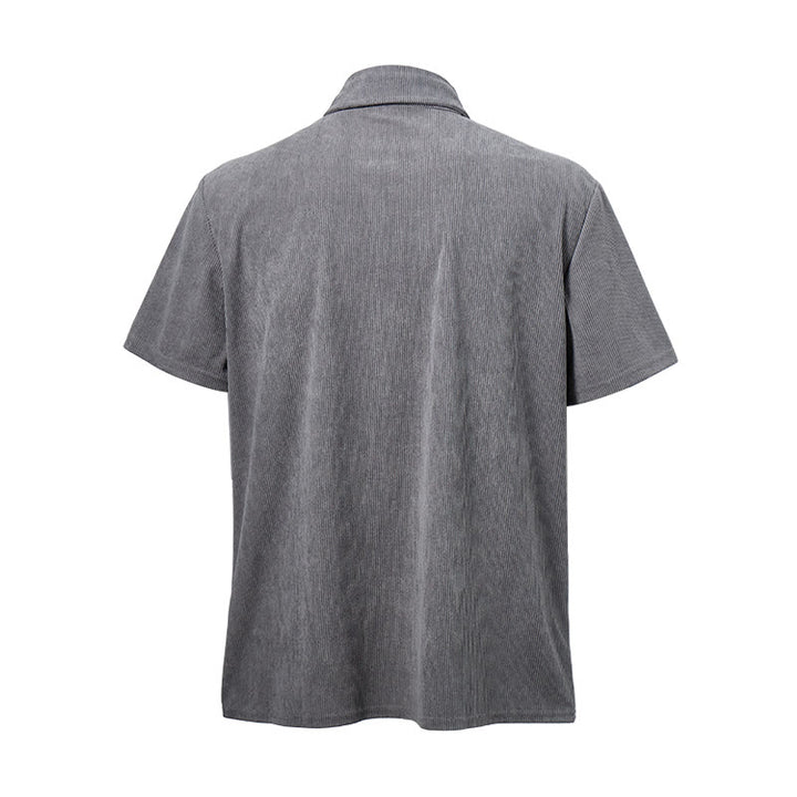 Men's Retro Workwear Corduroy Shirt With Leather Label Pocket  - image 14