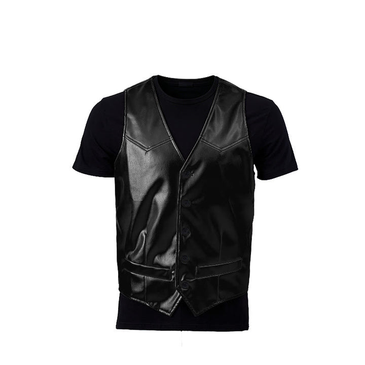 Men's Timeless Western Inspired Leather Suit Vest - image 12