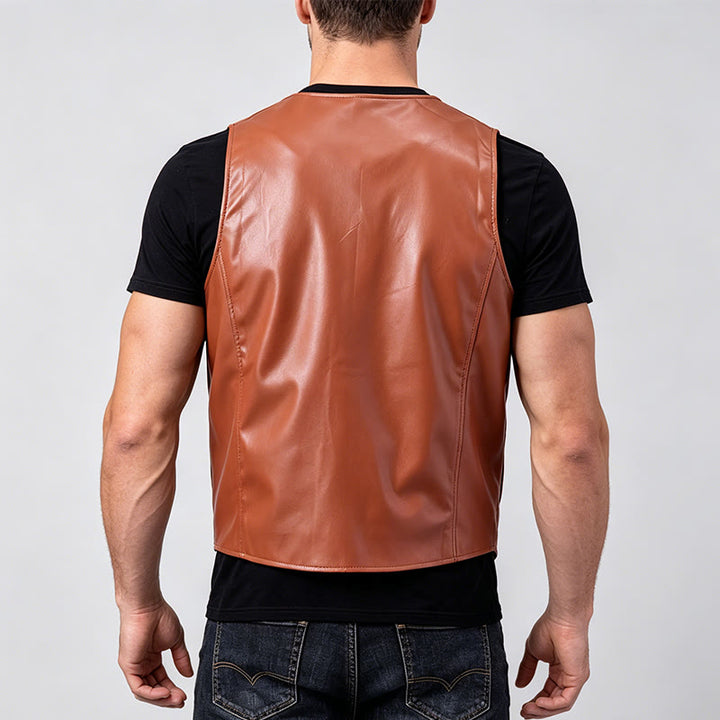 Men's Timeless Western Inspired Leather Suit Vest - image 2
