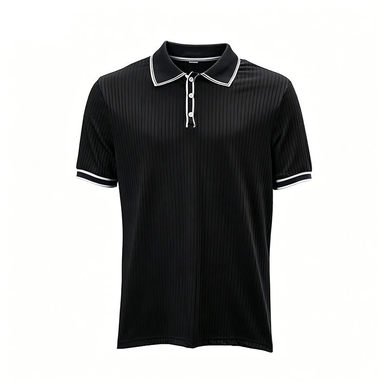 Men's Minimalist Trimmed Collar & Cuffs Knit Polo Shirt - image 18