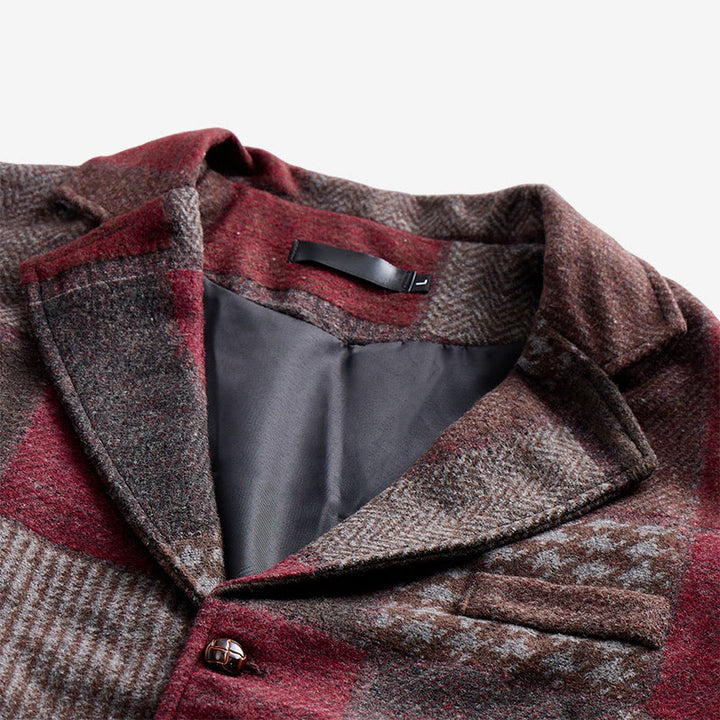 Men's Warm Tone Patchwork Mixed Herringbone Pattern Suit Vest - image 16