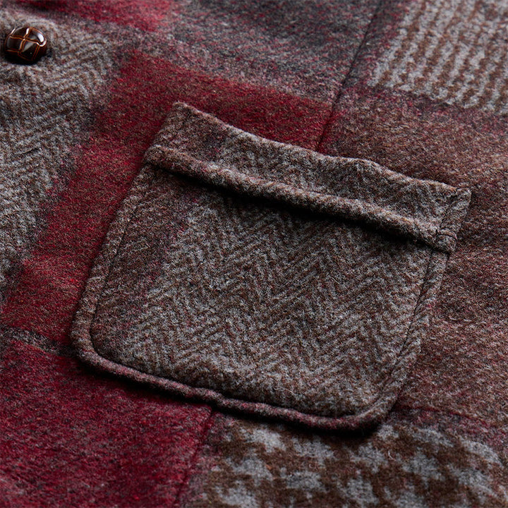 Men's Warm Tone Patchwork Mixed Herringbone Pattern Suit Vest - image 18