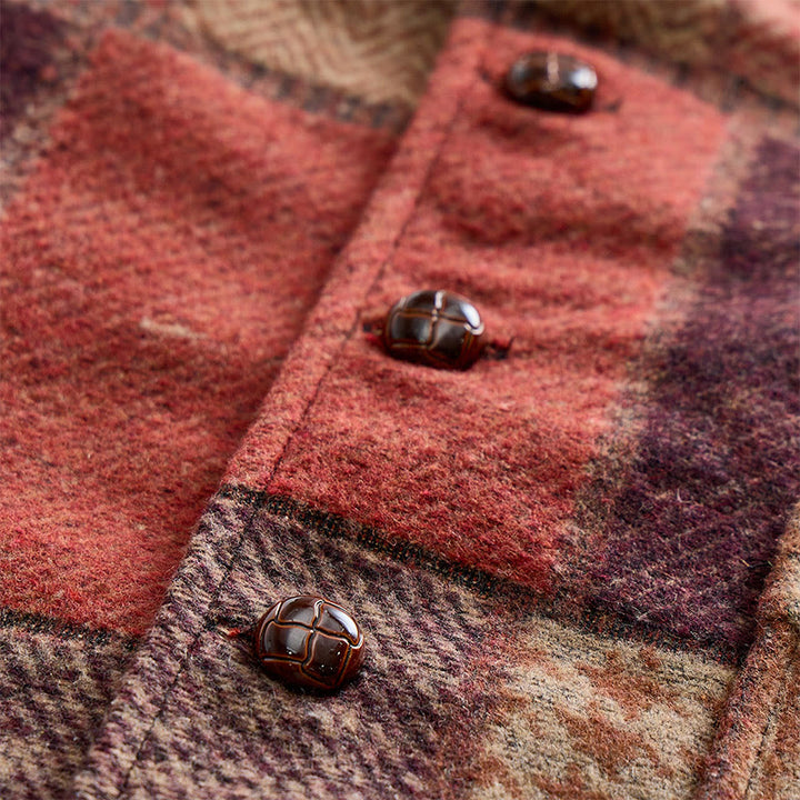 Men's Warm Tone Patchwork Mixed Herringbone Pattern Suit Vest - image 6