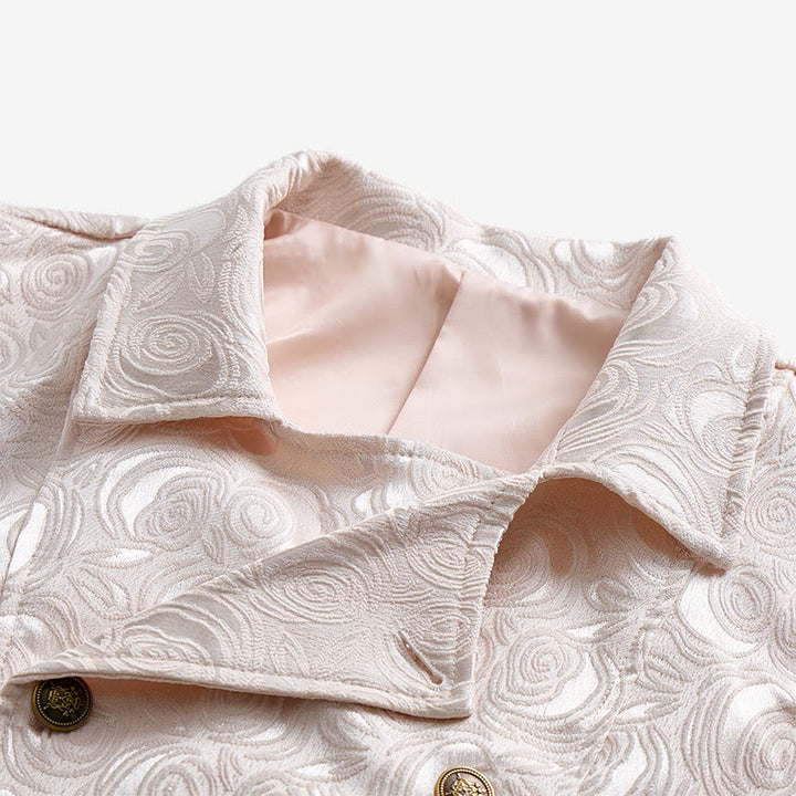Men's Double-Breasted Floral Jacquard Suit Vest With Chain Detail - image 7