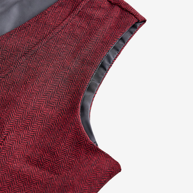 Men's Refined Layered-Look Herringbone Suit Vest - image 10