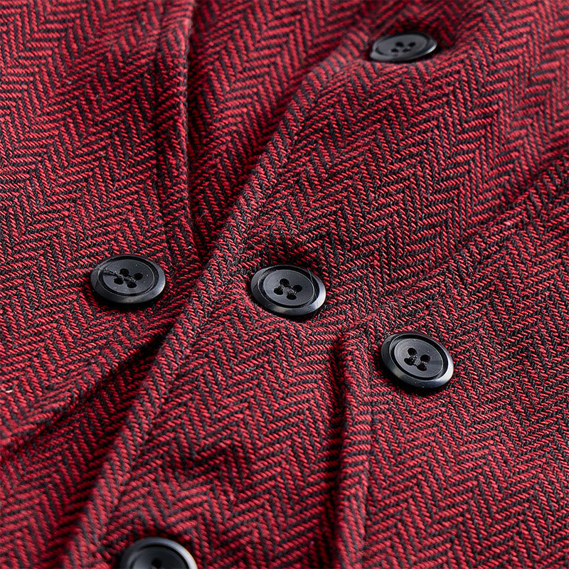 Men's Refined Layered-Look Herringbone Suit Vest - image 7