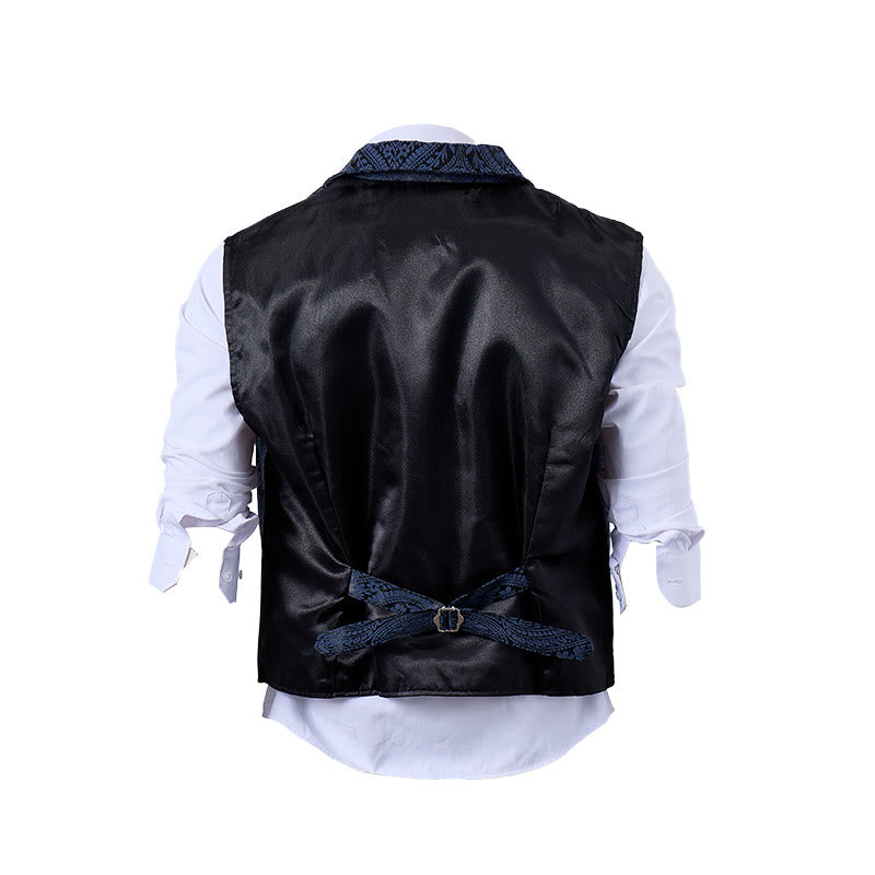 Men's Victorian-Inspired Paisley Jacquard Notch Lapel Suit Vest - image 16