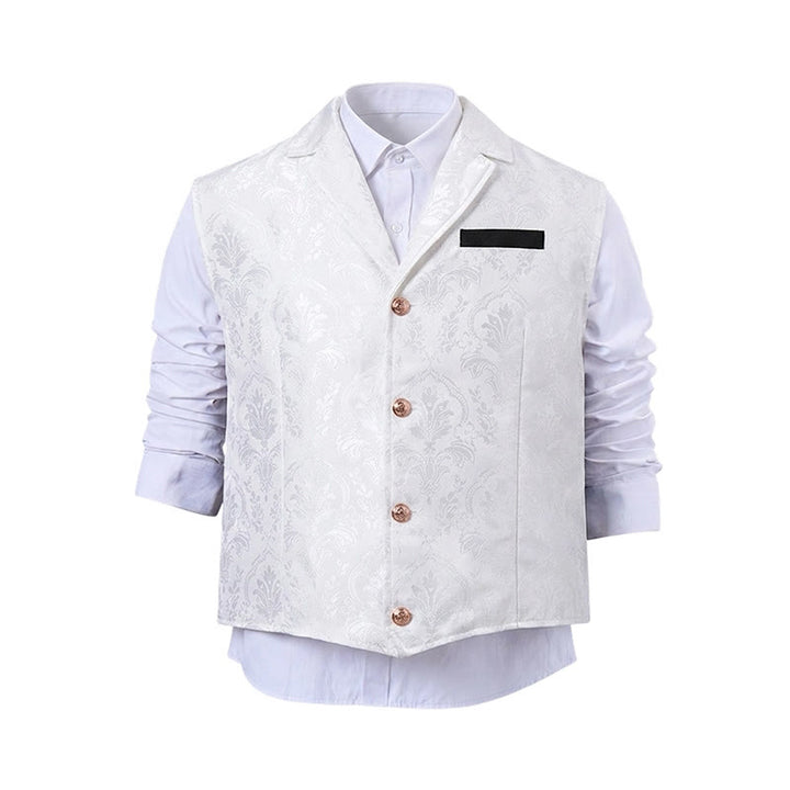 Men's Victorian-Inspired Paisley Jacquard Notch Lapel Suit Vest - image 19